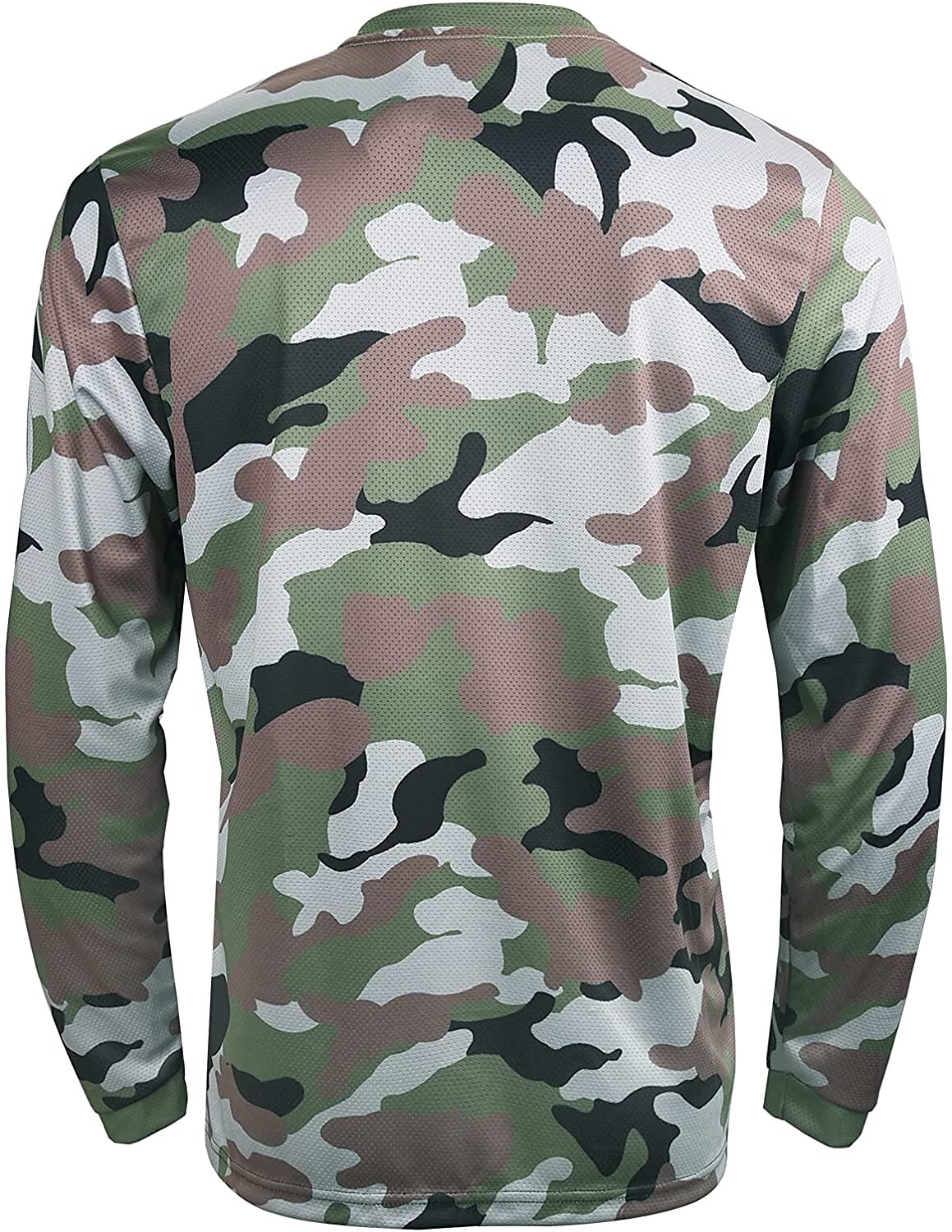21Grams Men's Downhill Jersey Long Sleeve Bike Top with 3 Rear Pockets Mountain Bike MTB Road Bike Cycling Breathable Moisture Wicking Soft Quick Dry Black Yellow Army Green Wolf Camo / Camouflage
