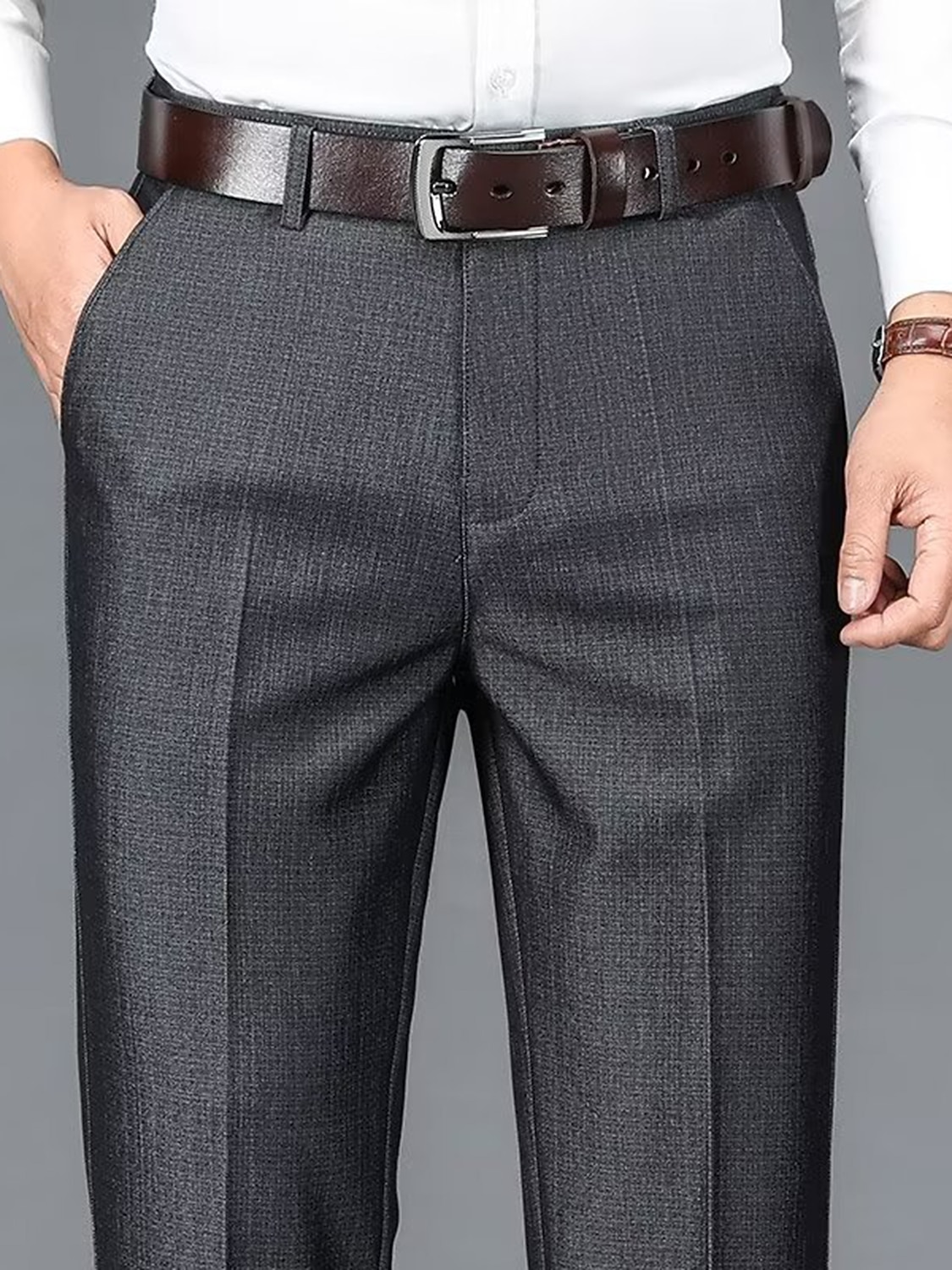 Men's Dress Pants Trousers Slacks Suit Pants Pocket Plain Comfort Breathable Wedding Outdoor Daily Fashion Casual Black Khaki