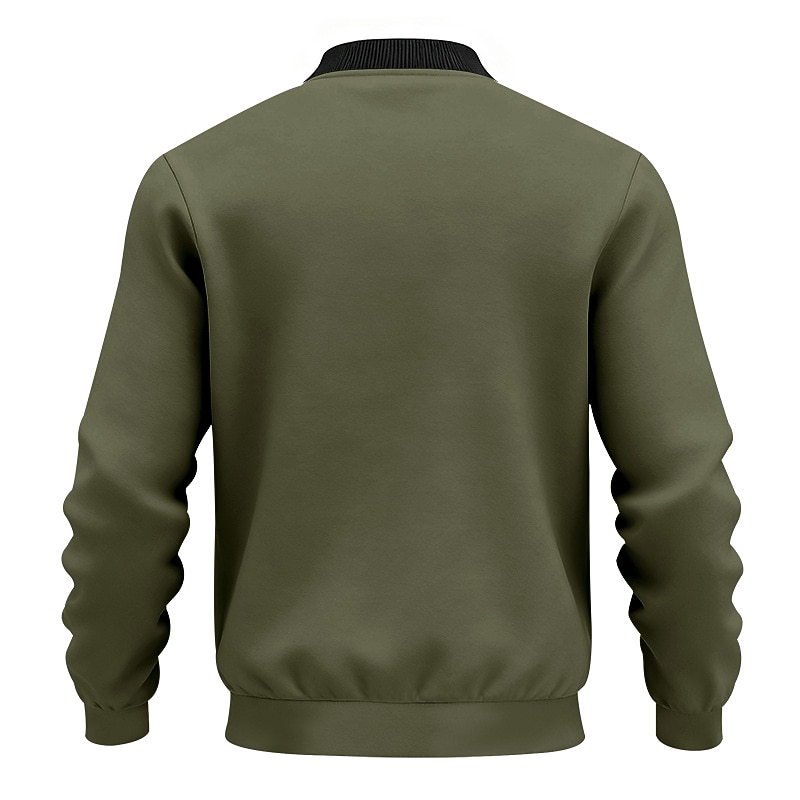 Men's Lightweight Jacket Casual Jacket Vacation Daily Breathable Pocket Spring Fall Plain Fashion Classic Stand Collar Regular Black Yellow Red Navy Blue Royal Blue Jacket