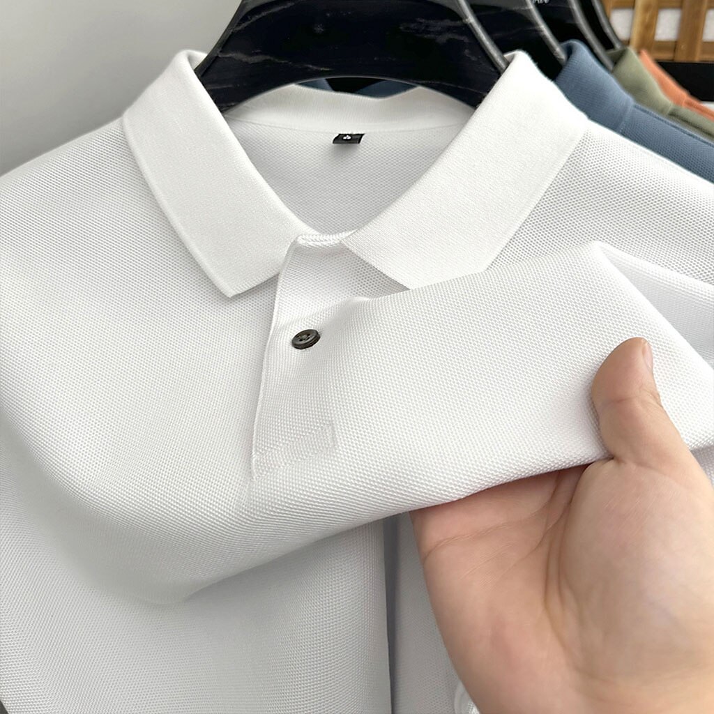 Men's Polo Polo Shirts Casual Vacation Lapel Short Sleeve Fashion Modern Plain Buttons Plain Summer Spring Regular Fit Lake blue Black White Yellow Pink Red Polo