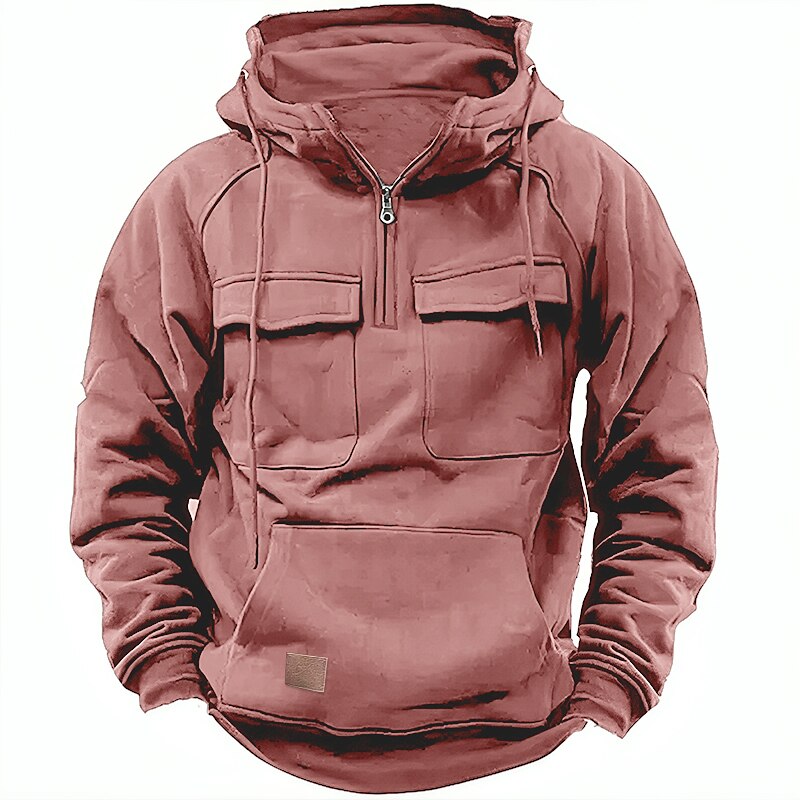 Men's Hoodie Quarter Zip Hoodies Plain Tactical Sports & Outdoor Streetwear