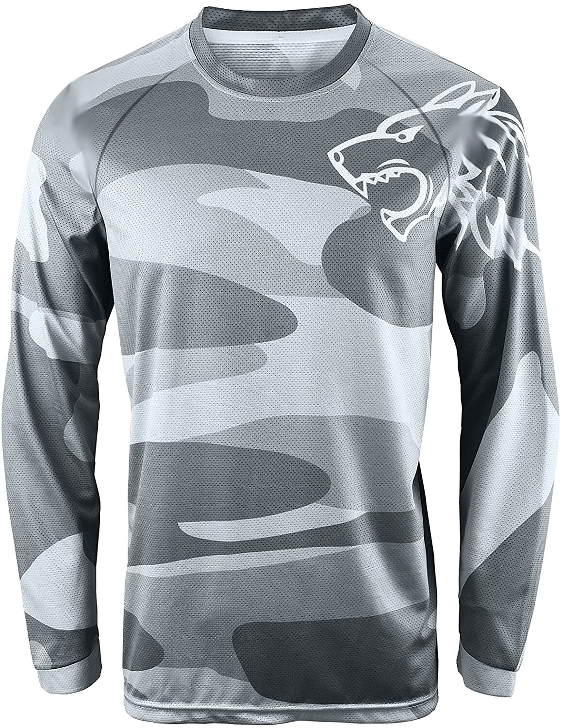 21Grams Men's Downhill Jersey Long Sleeve Bike Top with 3 Rear Pockets Mountain Bike MTB Road Bike Cycling Breathable Moisture Wicking Soft Quick Dry Black Yellow Army Green Wolf Camo / Camouflage