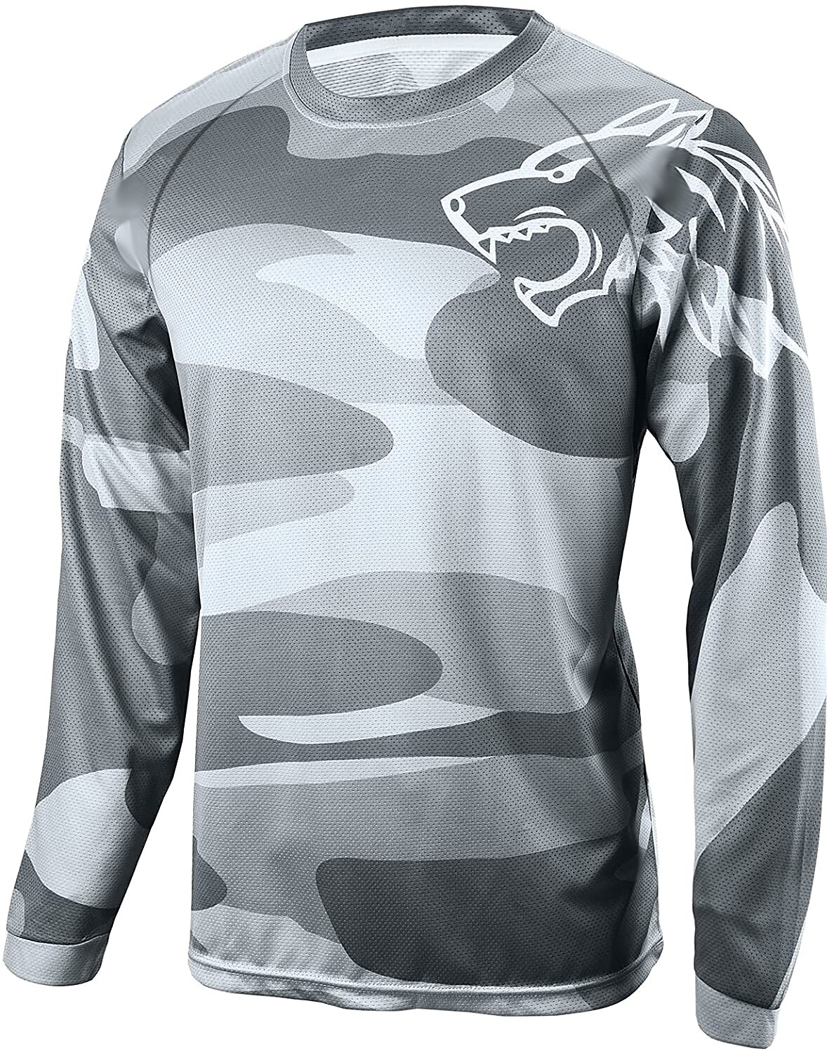 21Grams Men's Downhill Jersey Long Sleeve Bike Top with 3 Rear Pockets Mountain Bike MTB Road Bike Cycling Breathable Moisture Wicking Soft Quick Dry Black Yellow Army Green Wolf Camo / Camouflage