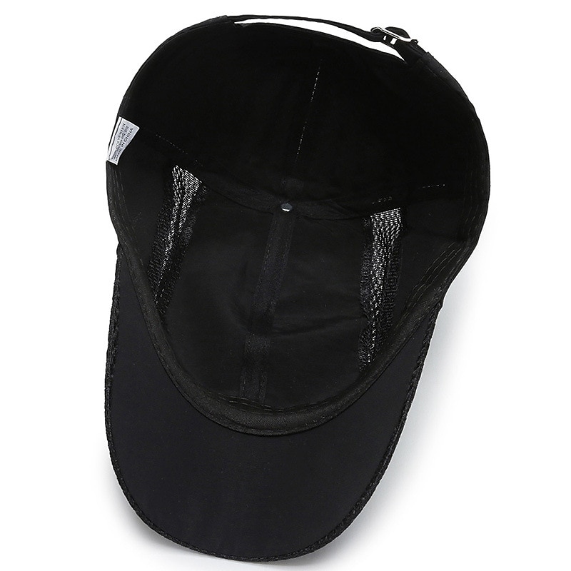 Men's Baseball Cap Dark Grey Black Mesh Patchwork Patchwork Adjustable Sun Protection Breathable Lightweight