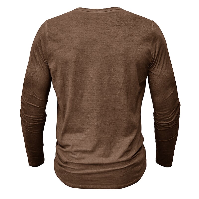 Men's Henley Shirt Tee Top Long Sleeve Shirt Plain Henley Street Vacation Long Sleeve Clothing Apparel 100% Cotton Fashion Vintage Basic