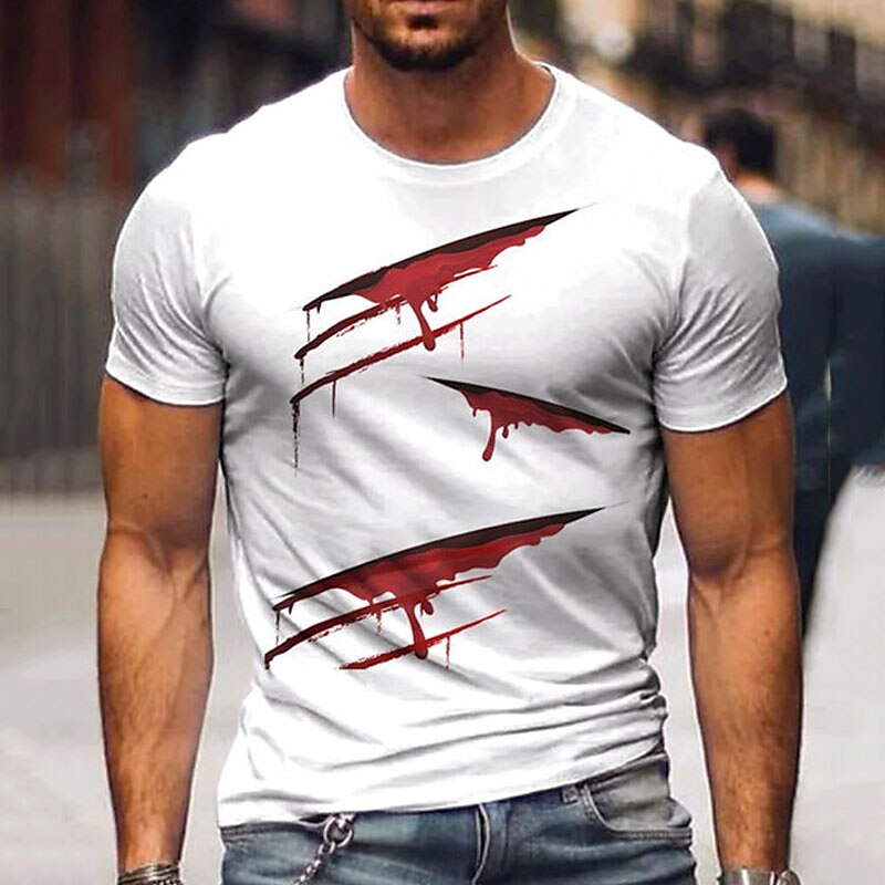 Pumpkin Ghost Graphic Prints Basic Casual Halloween Men's 3D Print T shirt Tee Graphic Tee Outdoor Daily Sports T shirt White Yellow Orange Short Sleeve Crew Neck Shirt Spring & Summer Clothing