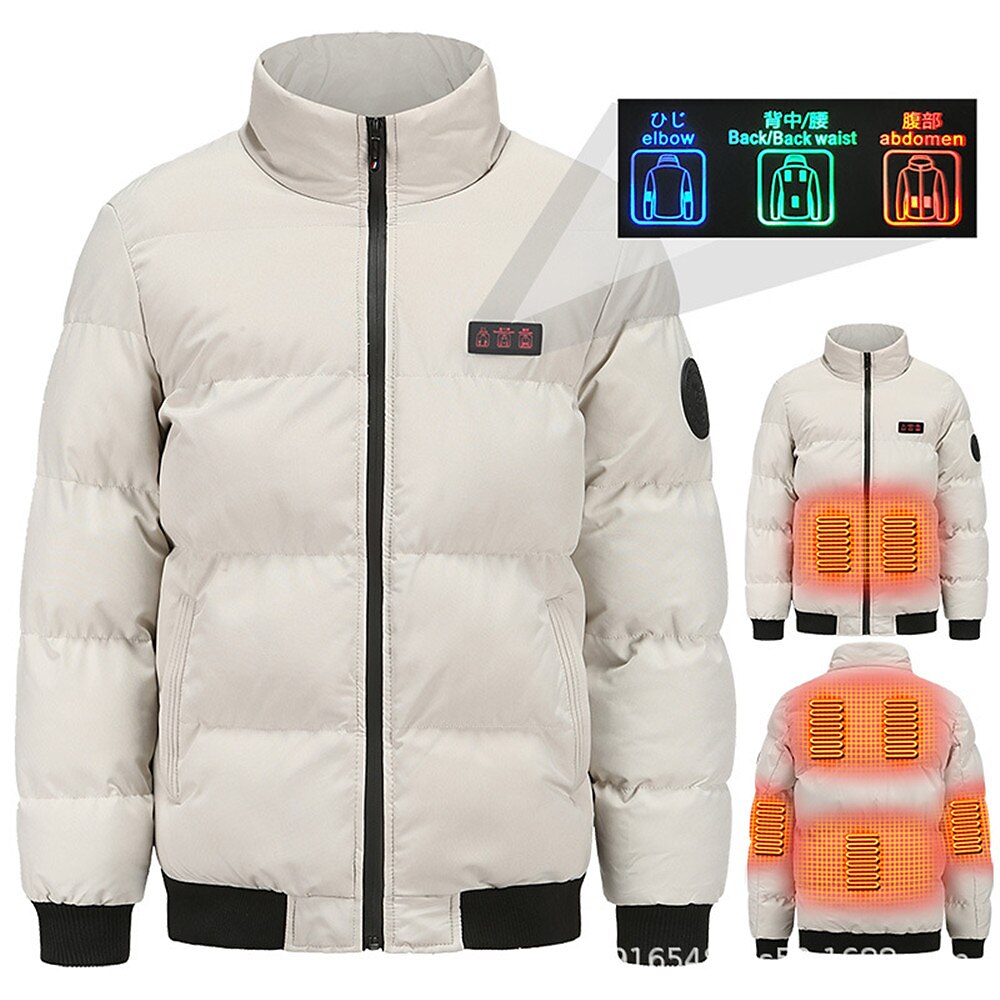 Outdoor Warm Heated Jacket Men Women Windproof Cotton Padded Clothes USB Heating Winter Coat Vest for Hunting Hiking Camping Fishing