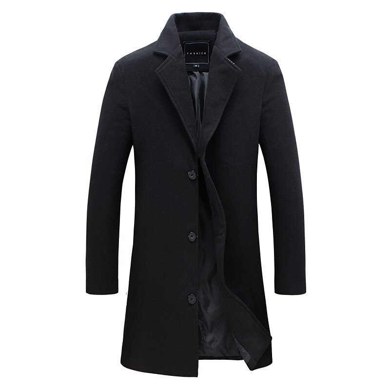 Men's Winter Coat Overcoat Business Casual Winter Polyester Thermal Warm Windbreaker Outerwear Clothing Apparel Business Classical