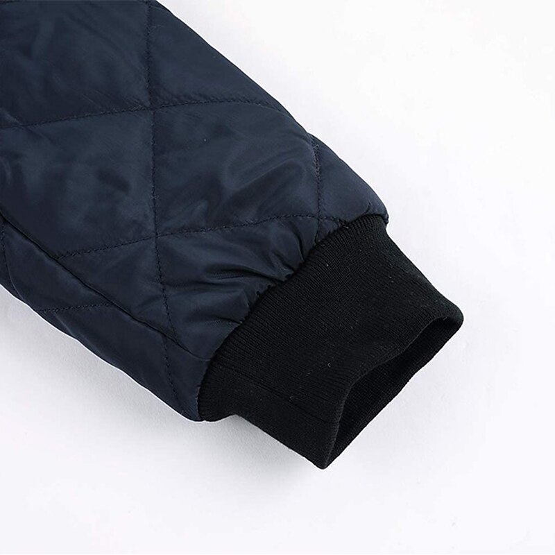 Men's Winter Jacket Quilted Jacket Outdoor Daily Wear Warm Pocket Fall Winter Plain Fashion Streetwear Standing Collar Regular Black Wine Blue Red & White Army Green Jacket