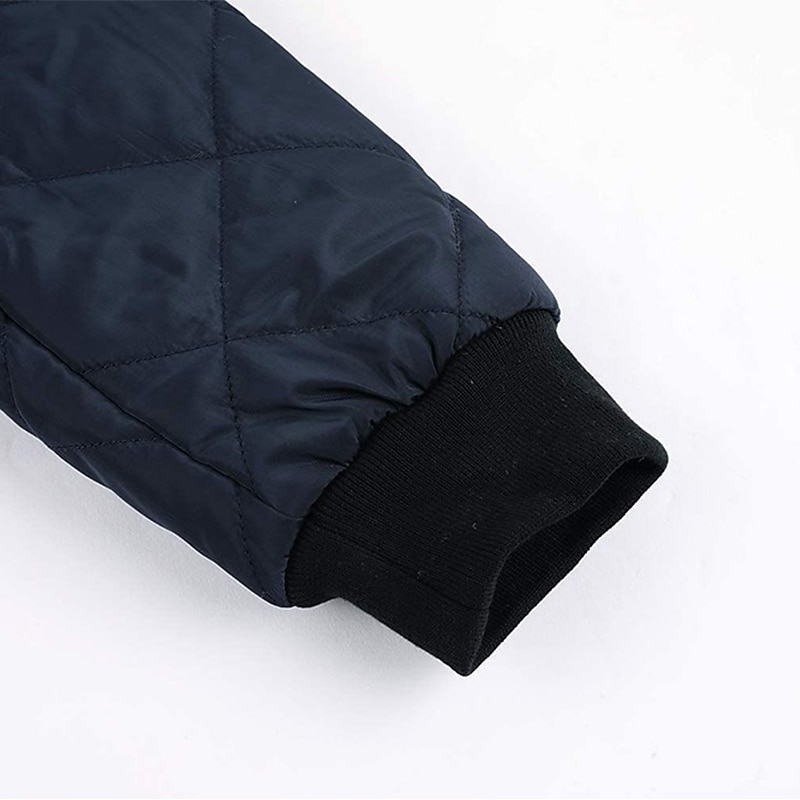 Men's Winter Jacket Quilted Jacket Outdoor Daily Wear Warm Pocket Fall Winter Plain Fashion Streetwear Standing Collar Regular Black Wine Blue Red & White Army Green Jacket