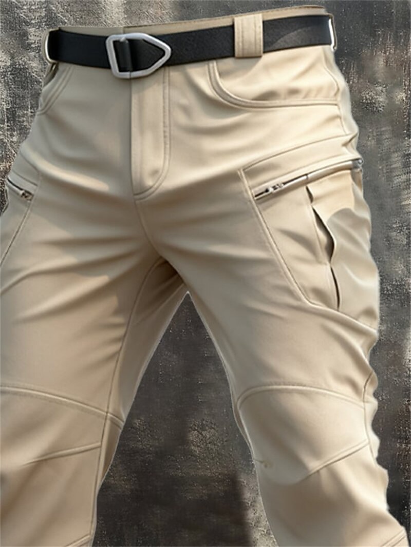 Men's Cargo Pants Trousers Tactical Pants Multi Pocket Solid Color Windproof Full Length Outdoor Daily Holiday Streetwear Stylish Blue Dark Khaki Inelastic