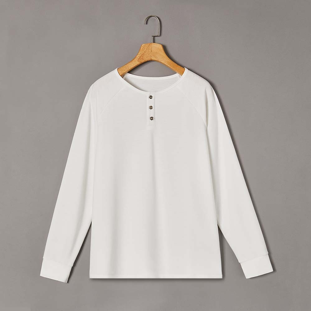 Men's T Shirt Henley Shirt Tee Top Long Sleeve Shirt Long Sleeve Plain Fashion Designer Basic Classic Henley Vacation Street Going out Spring &  Fall Black White Navy Blue Henley T-Shirt