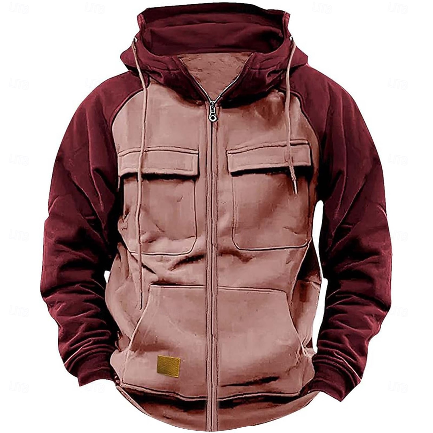 Men's Hoodie Full Zip Hoodie Tactical Hoodie Wine Red Black Pink Army Green Blue Hooded Plain Tactical Sports & Outdoor Daily Streetwear Cool Casual Winter Spring &  Fall Clothing Apparel Hoodies