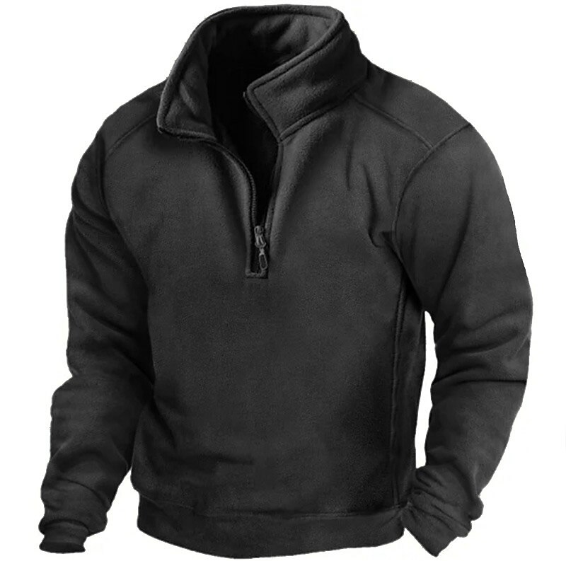 Men's Basic Sweatshirt Polar Fleece Tactical Half Zip Plain Long Sleeve Hoodies Sweatshirts