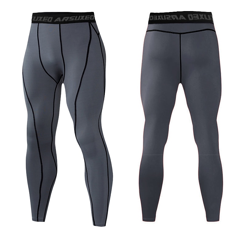 Arsuxeo Men's Compression Pants Running Tights Leggings Base Layer Athletic Athleisure Fall Polyester Breathable Quick Dry Moisture Wicking Soft Compression Fitness Gym Workout Running Sportswear