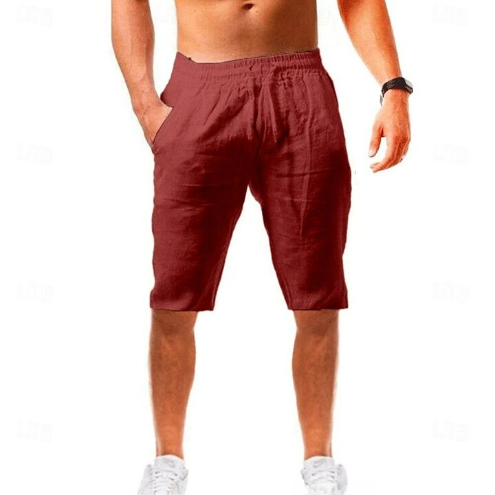 Men's Shorts Summer Shorts Beach Shorts Drawstring Plain Yoga Business Beach Hawaiian Casual Black White