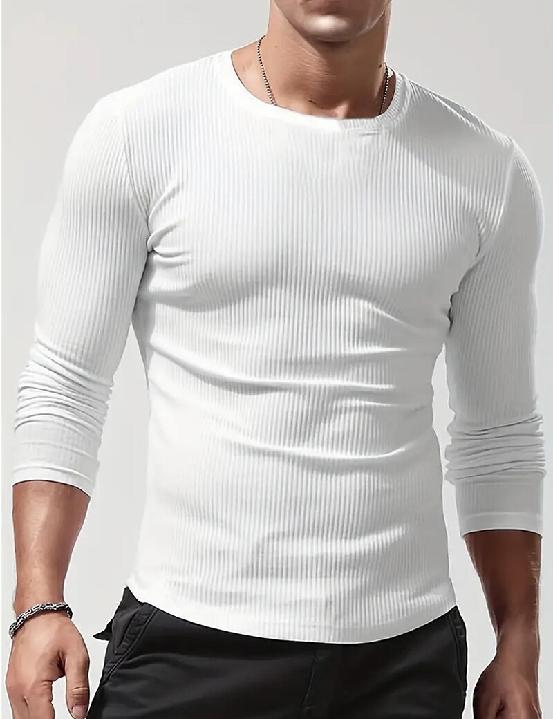 Men's Basic Henley T shirt Tee Long Sleeve Tops Plain 