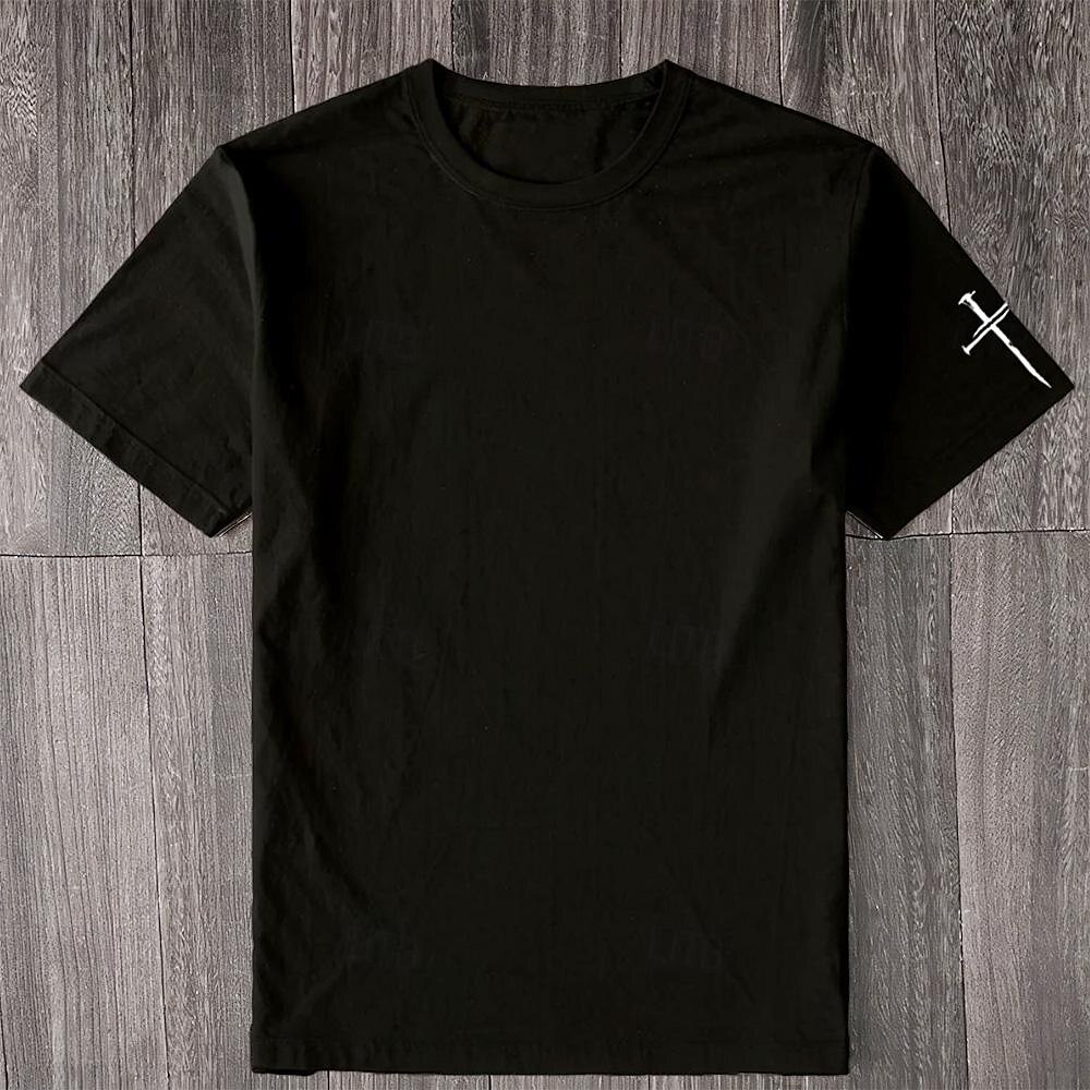 Trump Letter Print Black T shirt Tee Men's Graphic 100% Cotton Shirt Classic Casual Shirt Short Sleeve Comfortable Tee Summer Spring Fashion Designer Clothing S M L XL XXL