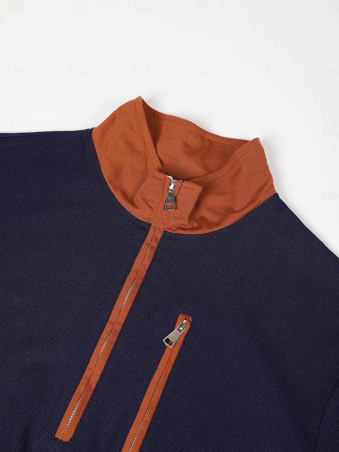 Men's T shirt Waffle Knit Tee Top Long Sleeve Shirt Color Block Quarter Zip Street Vacation Long Sleeve Patchwork Zipper Clothing Apparel Fashion Designer Basic