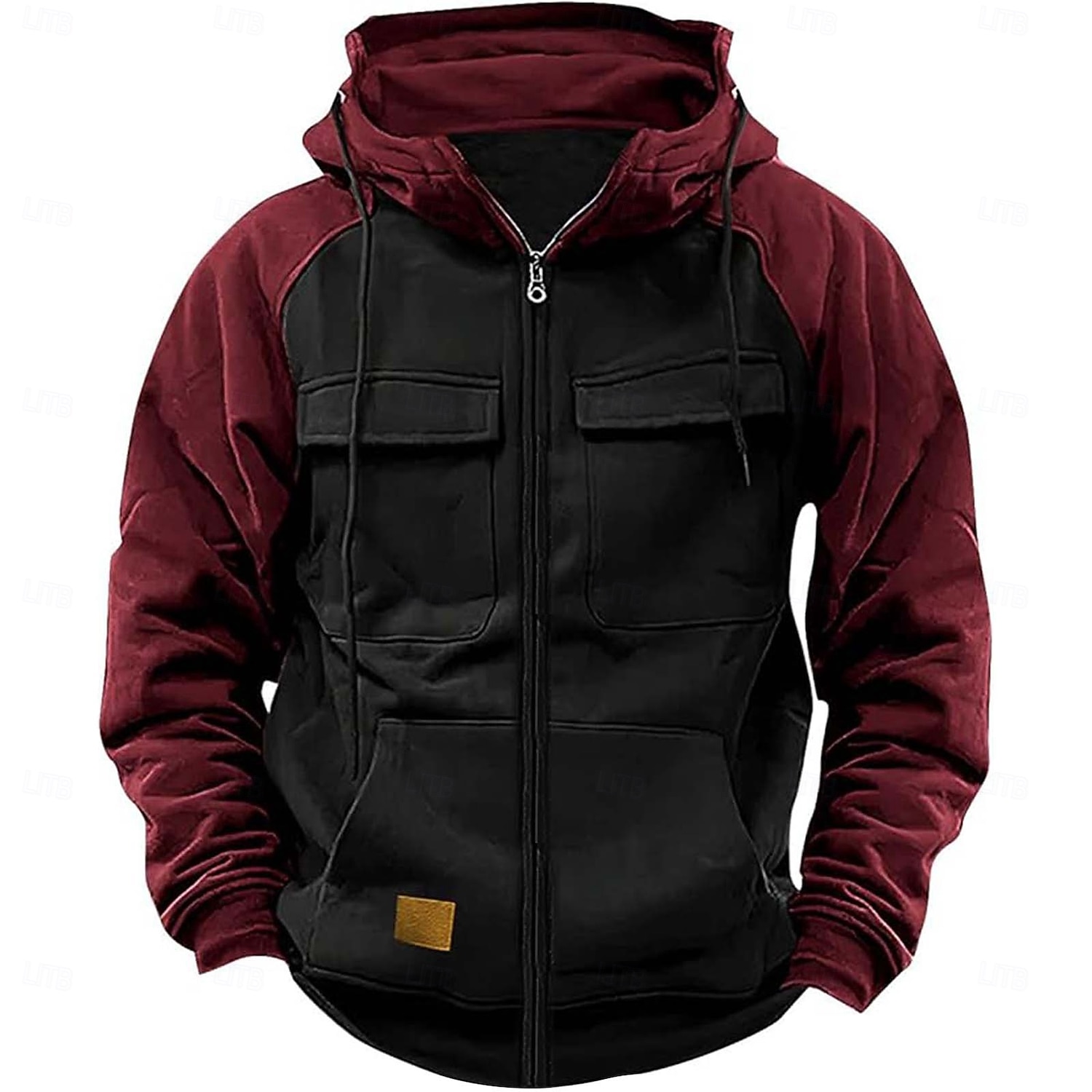 Men's Hoodie Full Zip Hoodie Tactical Hoodie Wine Red Black Pink Army Green Blue Hooded Plain Tactical Sports & Outdoor Daily Streetwear Cool Casual Winter Spring &  Fall Clothing Apparel Hoodies