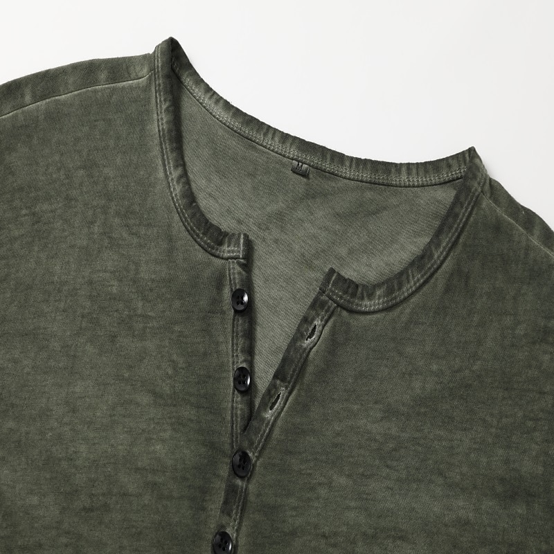 Men's Henley Shirt Tee Top Long Sleeve Shirt Plain Henley Street Vacation Long Sleeve Clothing Apparel 100% Cotton Fashion Vintage Basic