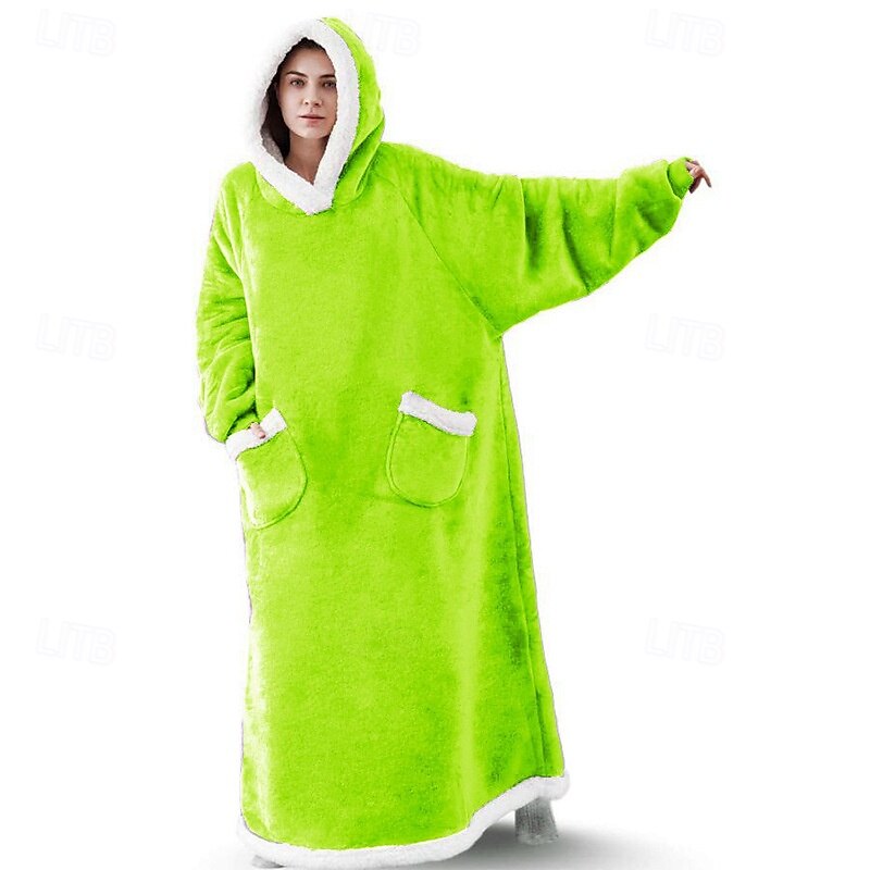 Adults' Oversized Hoodie Blanket Wearable Blanket With Pocket Solid Color Onesie Pajamas Flannel Cosplay For Men and Women Carnival Animal Sleepwear Cartoon Festival / Holiday Costumes