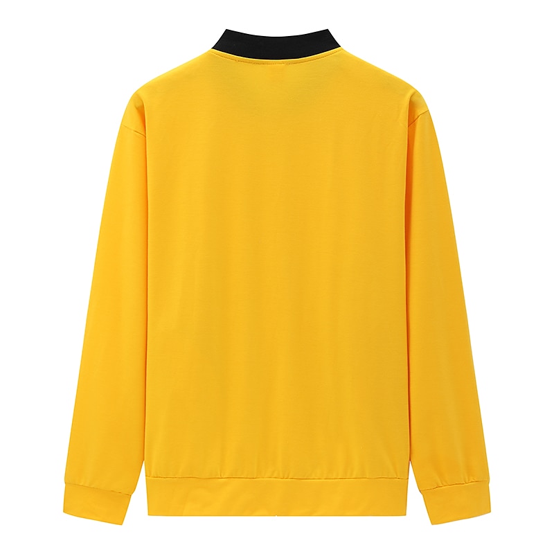 Men's Lightweight Jacket Casual Jacket Vacation Daily Breathable Pocket Spring Fall Plain Fashion Classic Stand Collar Regular Black Yellow Red Navy Blue Royal Blue Jacket