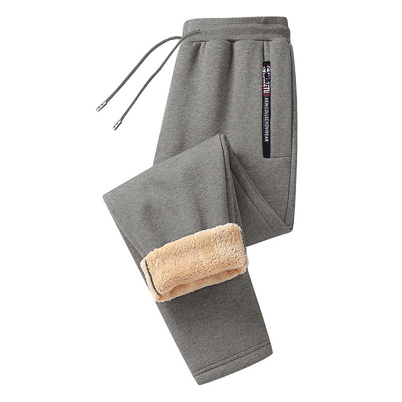 Men's Sherpa Fleece Pants Joggers Winter Pants Trousers Drawstring Elastic Waist Zipper Pocket Solid Color Warm Casual Daily Running Sports Fashion Black Black Straight Leg Micro-elastic