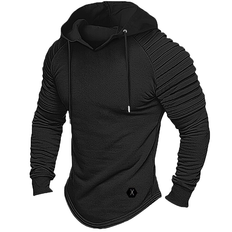 Men's Hoodie Tactical Hooded Plain Sports & Outdoor Daily Streetwear Sweatshirts Long Sleeve