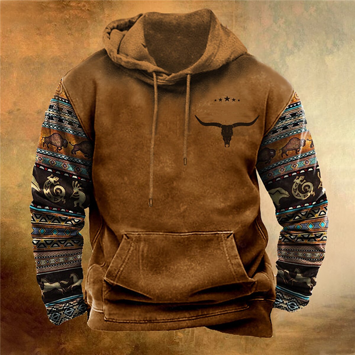 Men's Pullover Hoodie Sweatshirt White & Green Black Red Blue Brown Hooded Animal Bohemian Style Graphic Prints Print Daily Sports 3D Print Streetwear Designer Basic Spring &  Fall Clothing Apparel