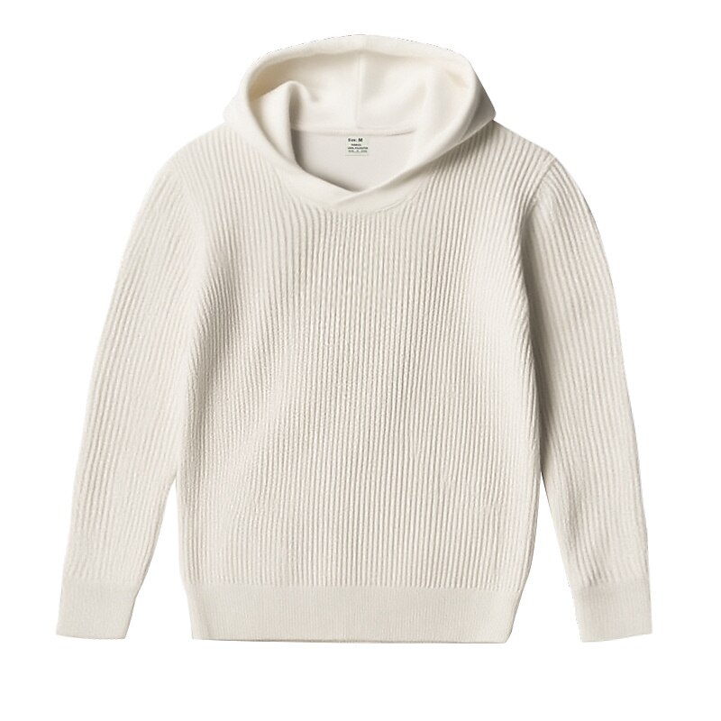 Men's Pullover Sweater Jumper Knit Sweater Ribbed Knit Regular Tops Knitted Plain Hooded Fashion Basic Vacation Daily Wear Clothing Apparel Fall & Winter Black Khaki M L XL