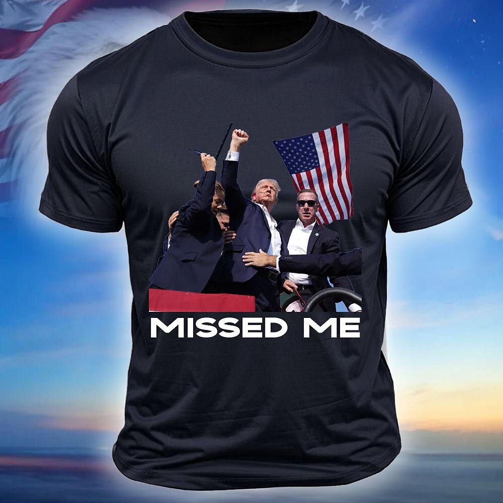 Trump Letter Print Black White Army Green T shirt Tee Men's Graphic 100% Cotton Shirt Classic Casual Shirt Short Sleeve Comfortable Tee Summer Spring Fashion Designer Clothing S M L XL XXL