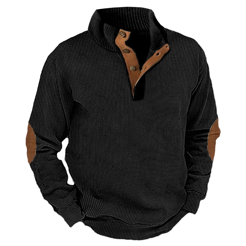 Men's Sweatshirt Quarter Zip Sweatshirt Color Block Patchwork Pocket fleece Hoodies