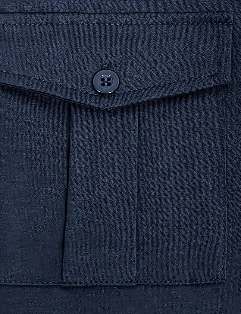 Men's Button Up Casual Sports Lapel Long Sleeve Fashion Basic Plain Button Pocket Spring &  Fall Regular Fit Polo Shirt