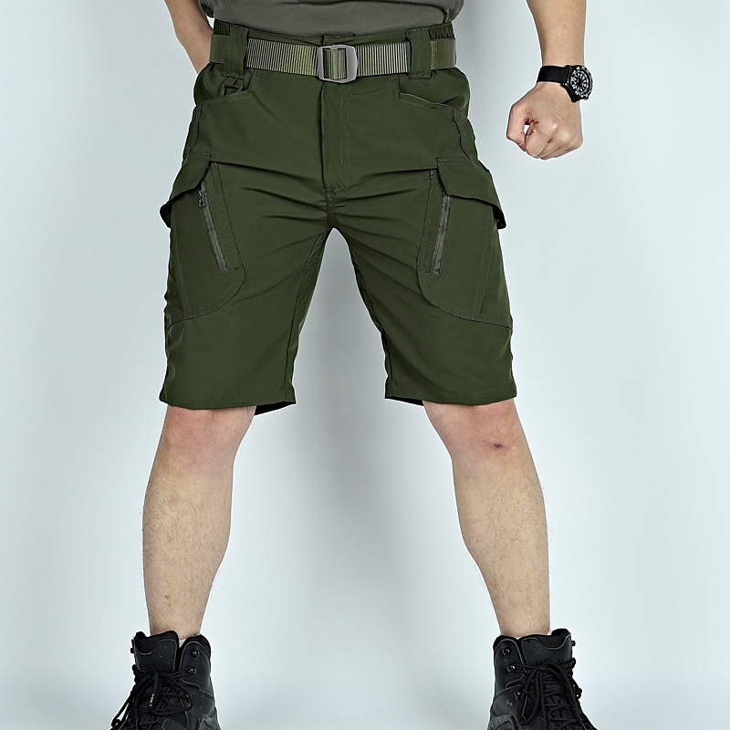 Men's Tactical Shorts Cargo Shorts Zipper Pocket Plain Waterproof Breathable Outdoor Daily Going out Fashion Casual Black Green