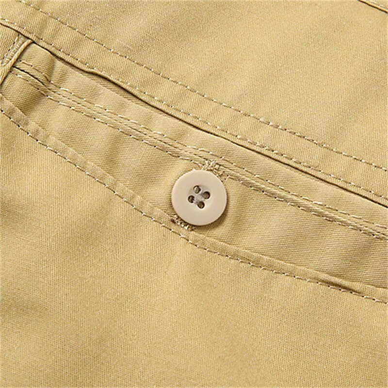 Men's  Casual Pocket Straight Leg Plain Comfort Breathable Casual Daily Streetwear 100% Cotton Sports Fashion Micro-elastic Trousers