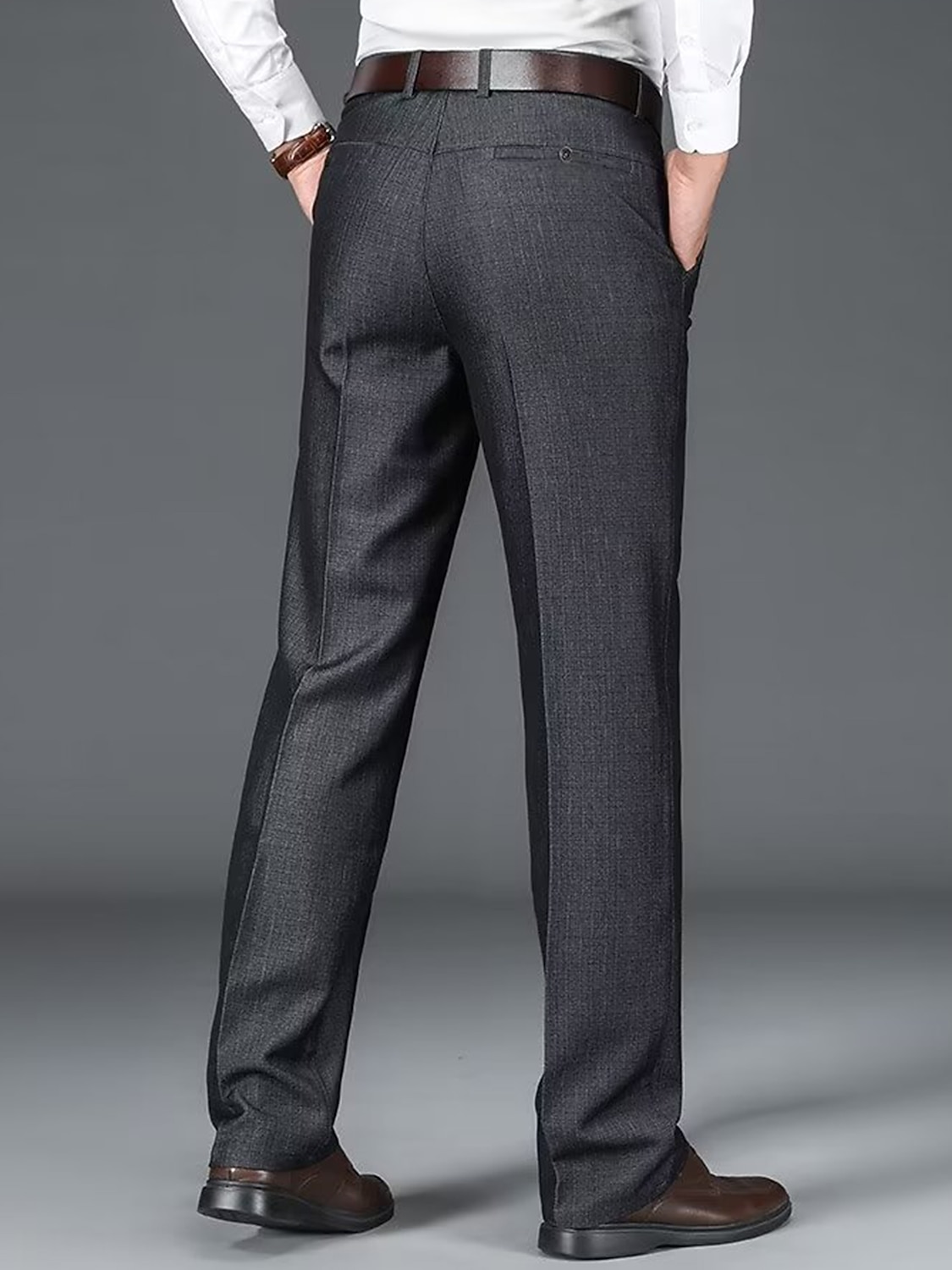 Men's Dress Pants Trousers Slacks Suit Pants Pocket Plain Comfort Breathable Wedding Outdoor Daily Fashion Casual Black Khaki