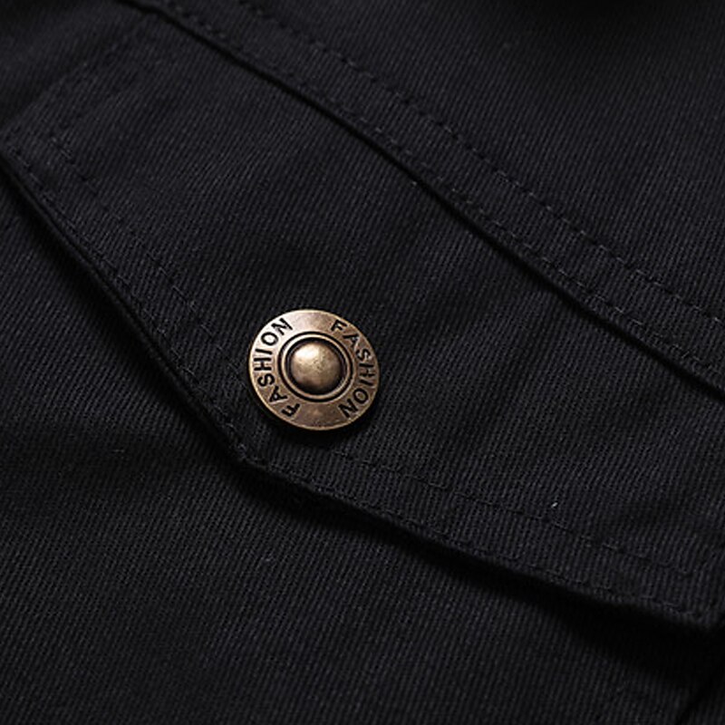 Men's Winter Fleece Work Daily Wear Vacation Warm Pocket Button-DownSolid / Plain Color Comfort Leisure Turndown Dark-Gray Military