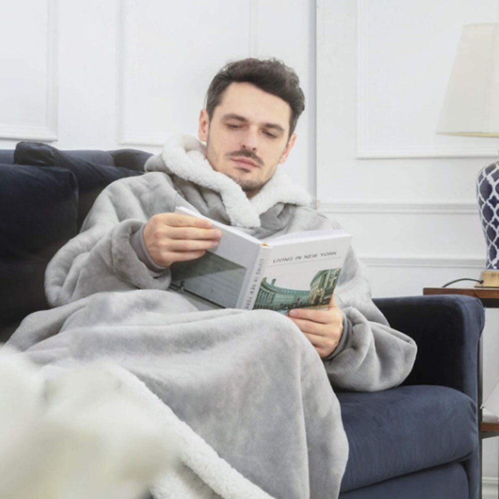 Adults' Oversized Hoodie Blanket Wearable Blanket With Pocket Solid Color Onesie Pajamas Flannel Cosplay For Men and Women Carnival Animal Sleepwear Cartoon Festival / Holiday Costumes