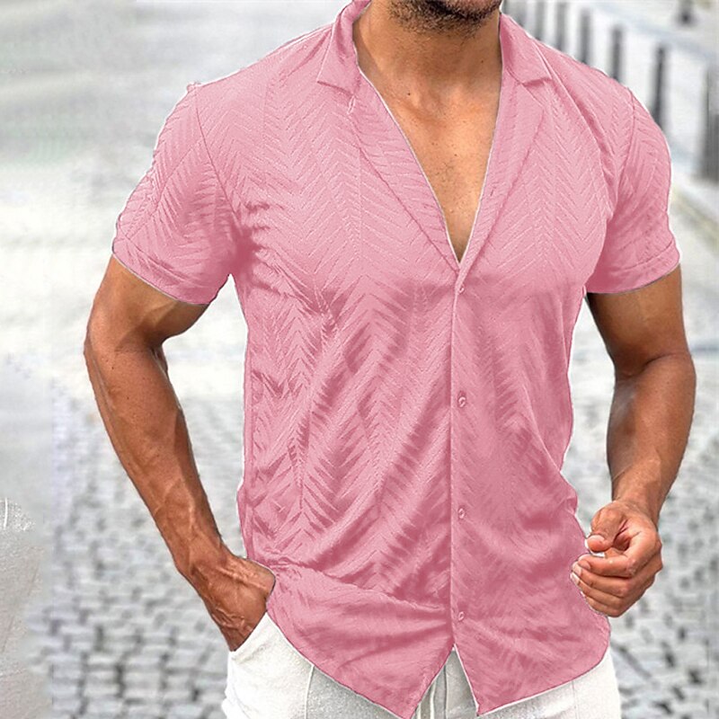 Men's Shirt Button Up Shirt Summer Shirt Camp Collar Shirt Cuban Collar Shirt