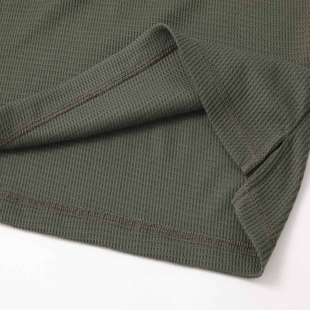 Men's Basic Long Sleeve Tops Tee t-shirt Waffle Shirt Tee Plain Crew Neck