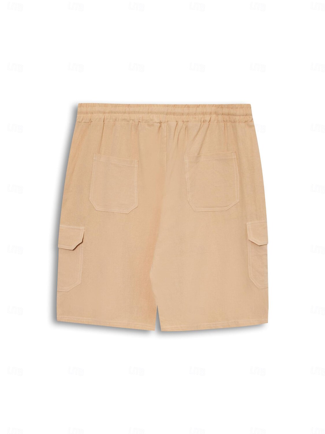 Men's Shorts Linen Shorts Summer Shorts Beach Shorts Multi Pocket Plain Knee Length Beach Linen / Cotton Blend Hawaiian Casual Black White Inelastic