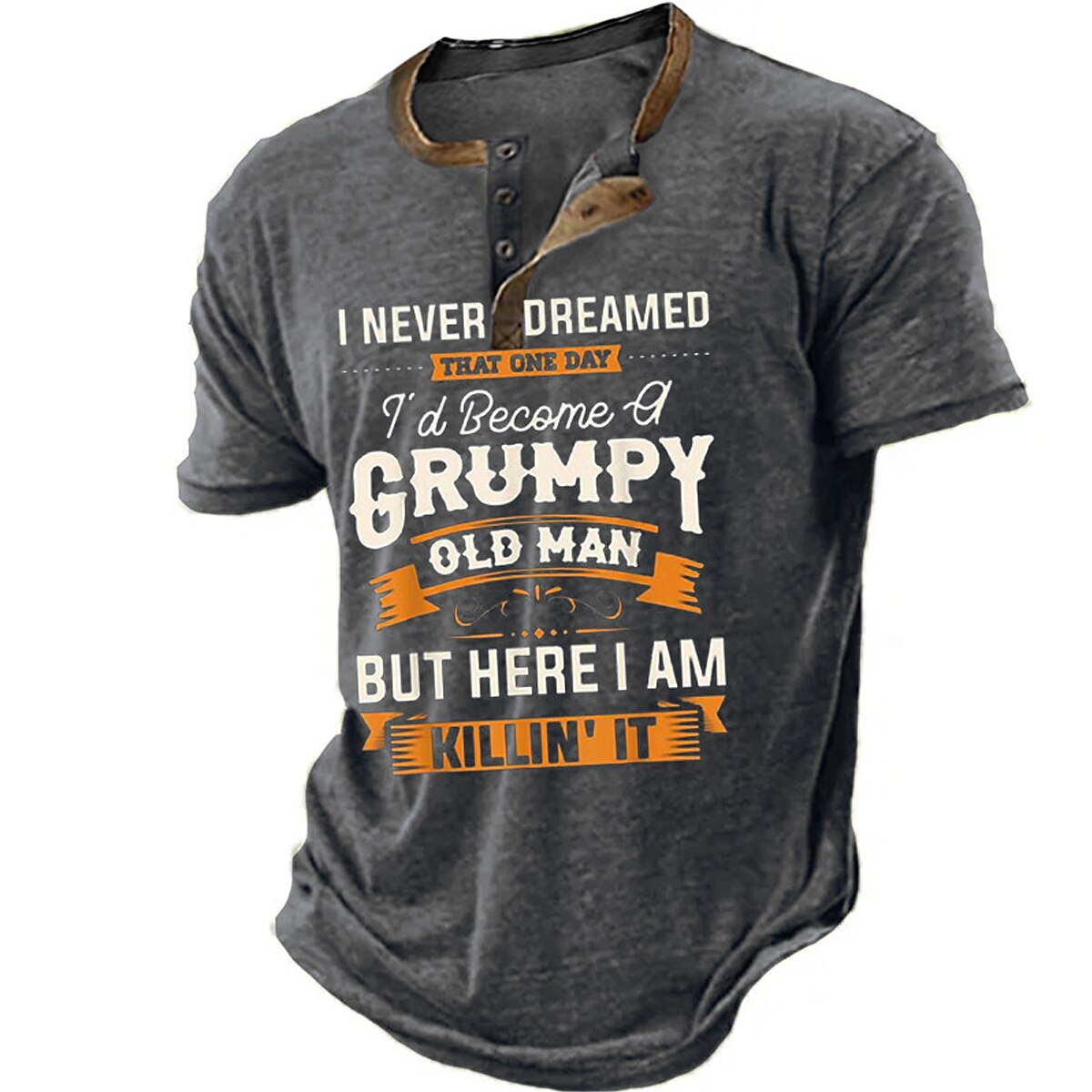 Men's Henley Shirt Tee Graphic Letter Henley Clothing Apparel 3D Print Outdoor Casual Short Sleeve Print Button-Down Vintage Fashion Designer Stylish