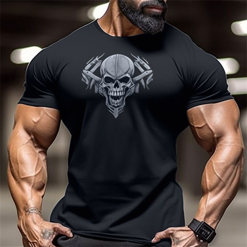  Men's Graphic Cotton Short Sleeve Comfortable Sports Outdoor Summer Clothing Shirt Tee 