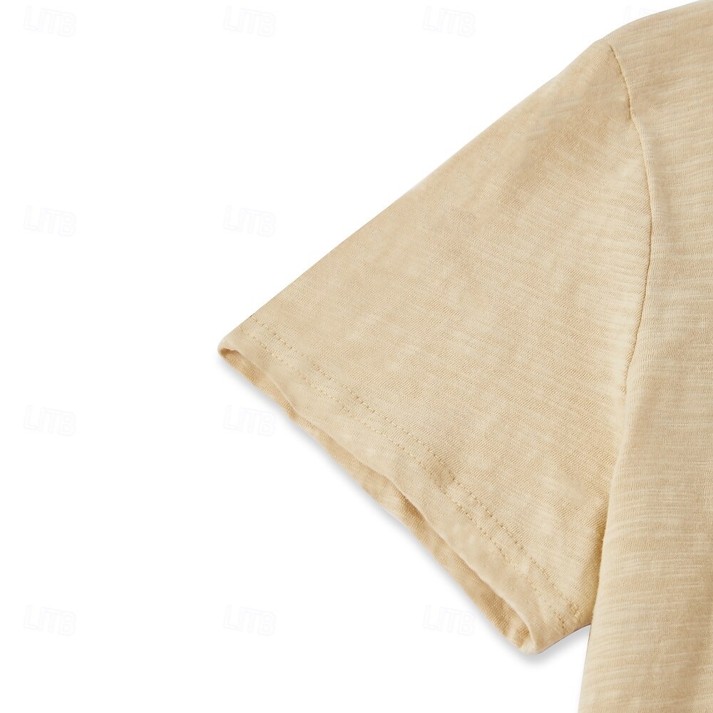 Men's T shirt Tee Henley Shirt Tee Top Plain Henley Street Vacation Short Sleeves Button Clothing Apparel Designer Basic Modern Contemporary