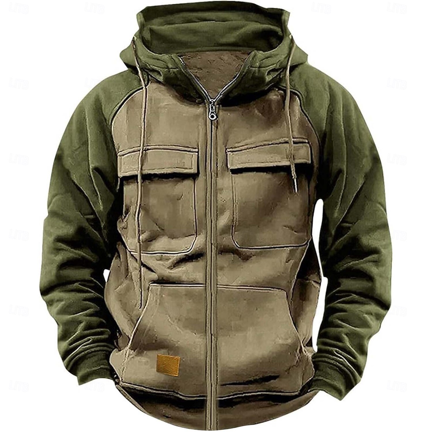 Men's Hoodie Full Zip Hoodie Tactical Hoodie Wine Red Black Pink Army Green Blue Hooded Plain Tactical Sports & Outdoor Daily Streetwear Cool Casual Winter Spring &  Fall Clothing Apparel Hoodies