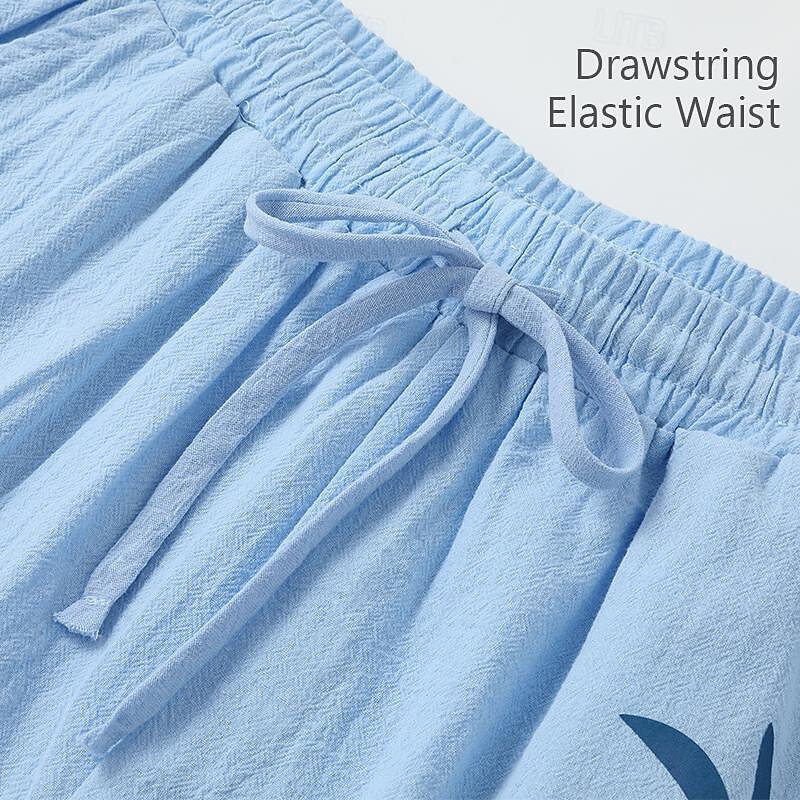 Men's Cotton Shorts Summer Shorts Beach Shorts Print Drawstring Elastic Waist Animal Comfort Breathable Short Outdoor Holiday Going out Cotton Blend Hawaiian Casual ArmyGreen White