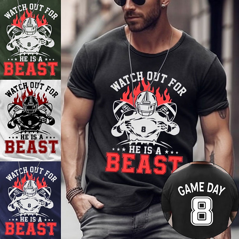 NFL Game Day Football Heather T shirt Tee Men's Graphic Cotton Short Sleeve Comfortable Tee 