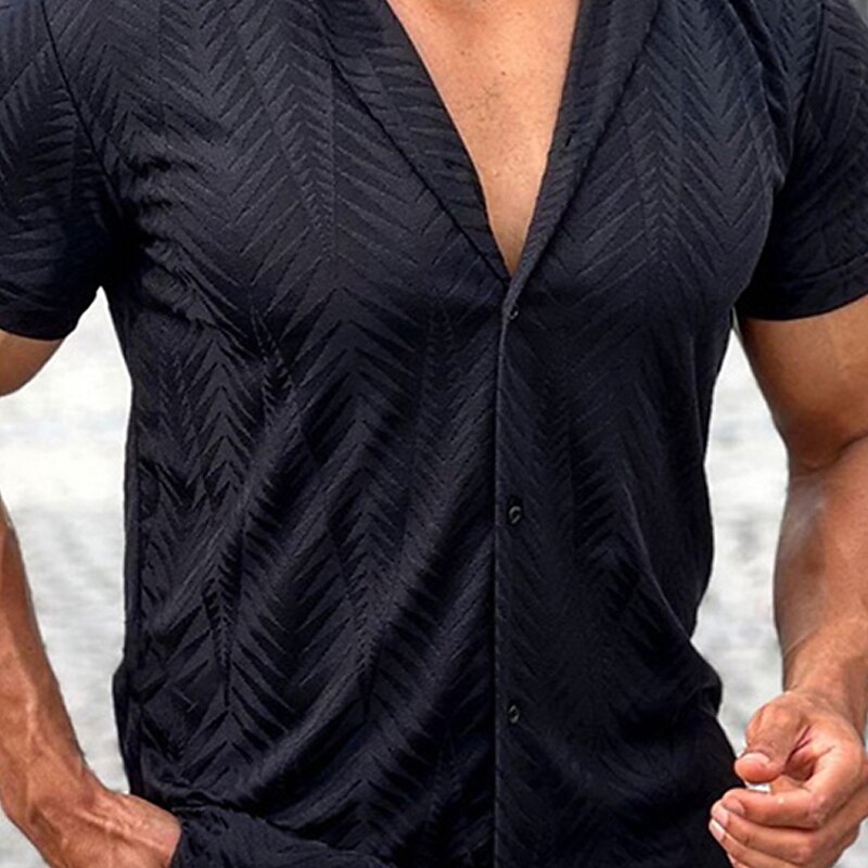 Men's Shirt Button Up Shirt Summer Shirt Camp Collar Shirt Cuban Collar Shirt