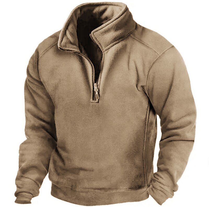 Men's Basic Sweatshirt Polar Fleece Tactical Half Zip Plain Long Sleeve Hoodies Sweatshirts
